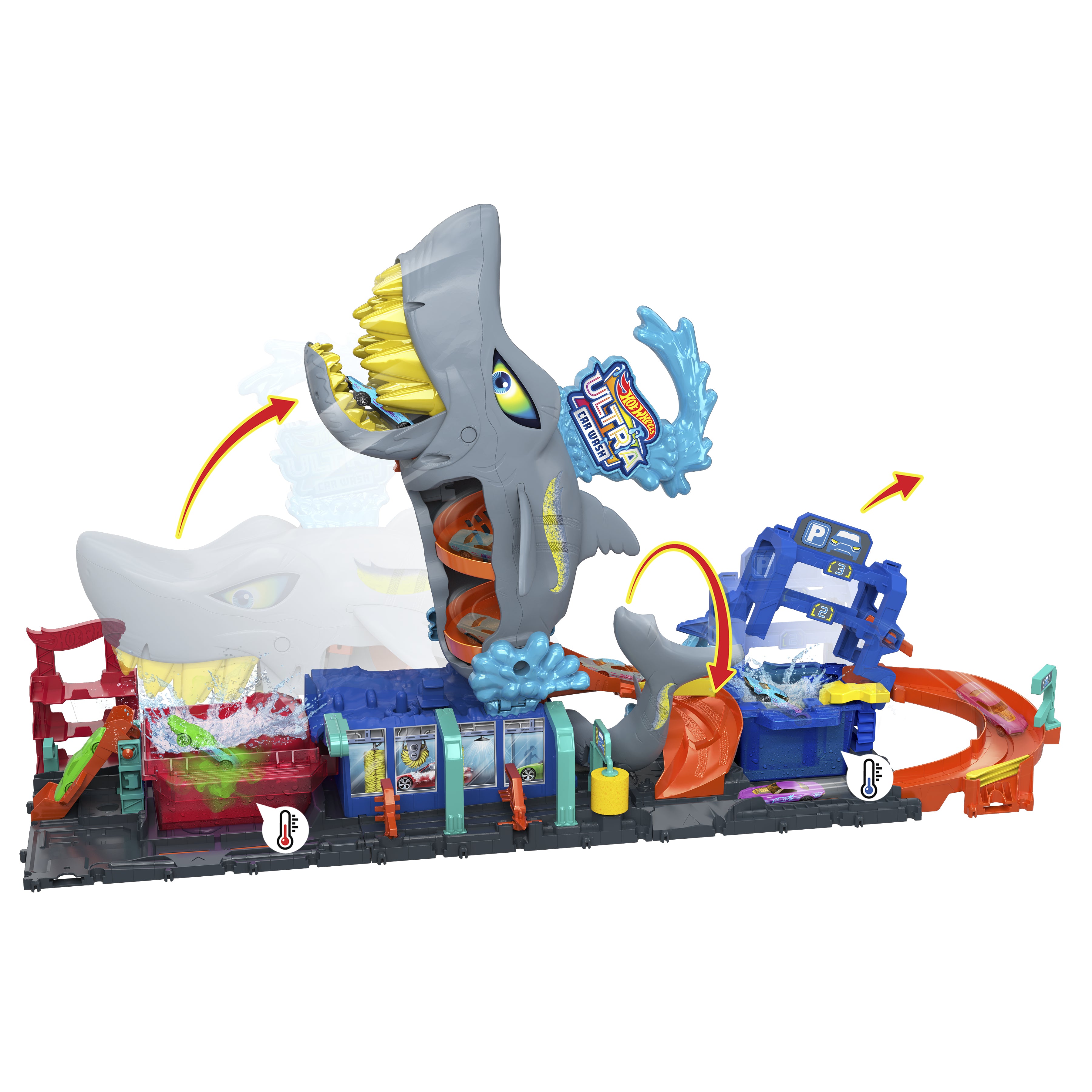 Mattel - Hot Wheels City Autolavaggio Mega Squalo HTN82