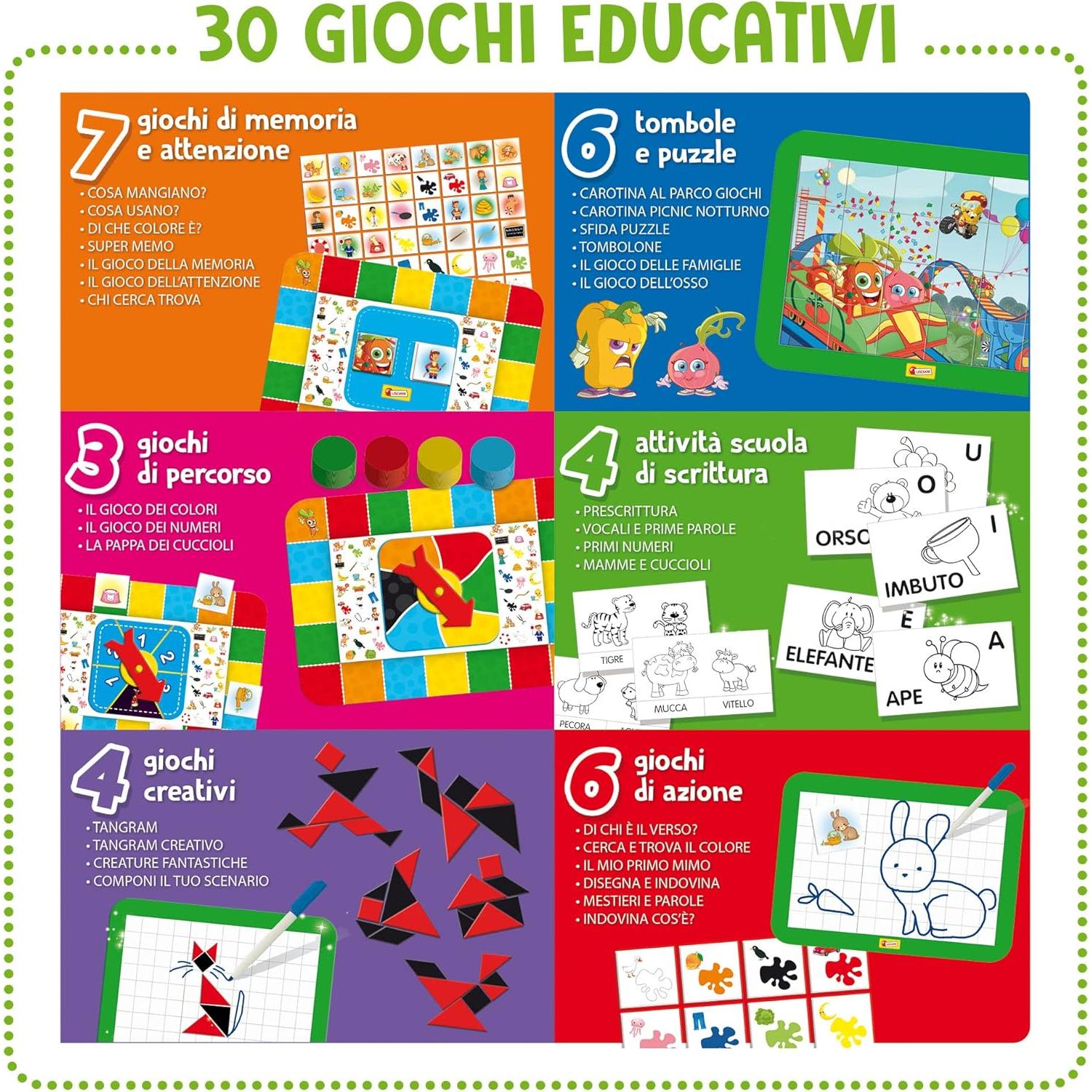 Lisciani - Carotina Tavolino Molto Attivo 30 Giochi Nuova Edizione