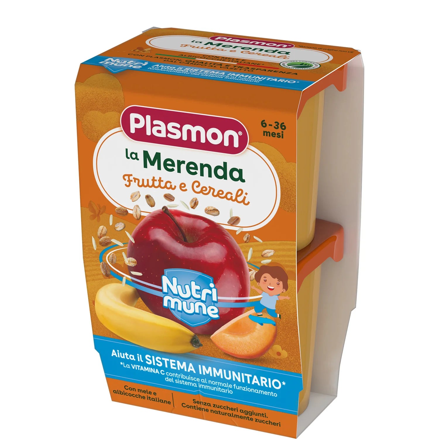 Plasmon - Merenda Frutta Cereali: Confezione 2x120 gr