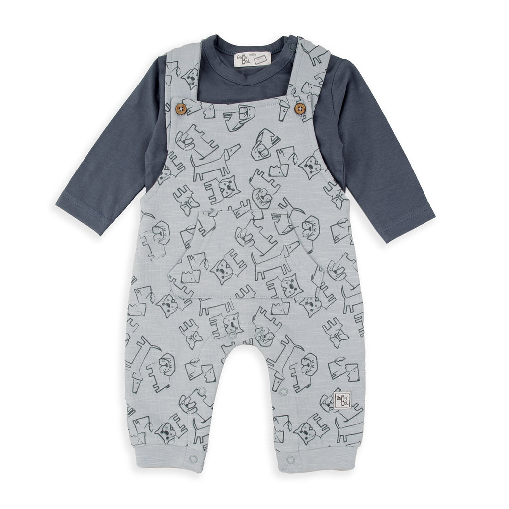 Wonderlife - Completo Bimbo 2 Pezzi Salopette E Maglietta  Doggies 250838