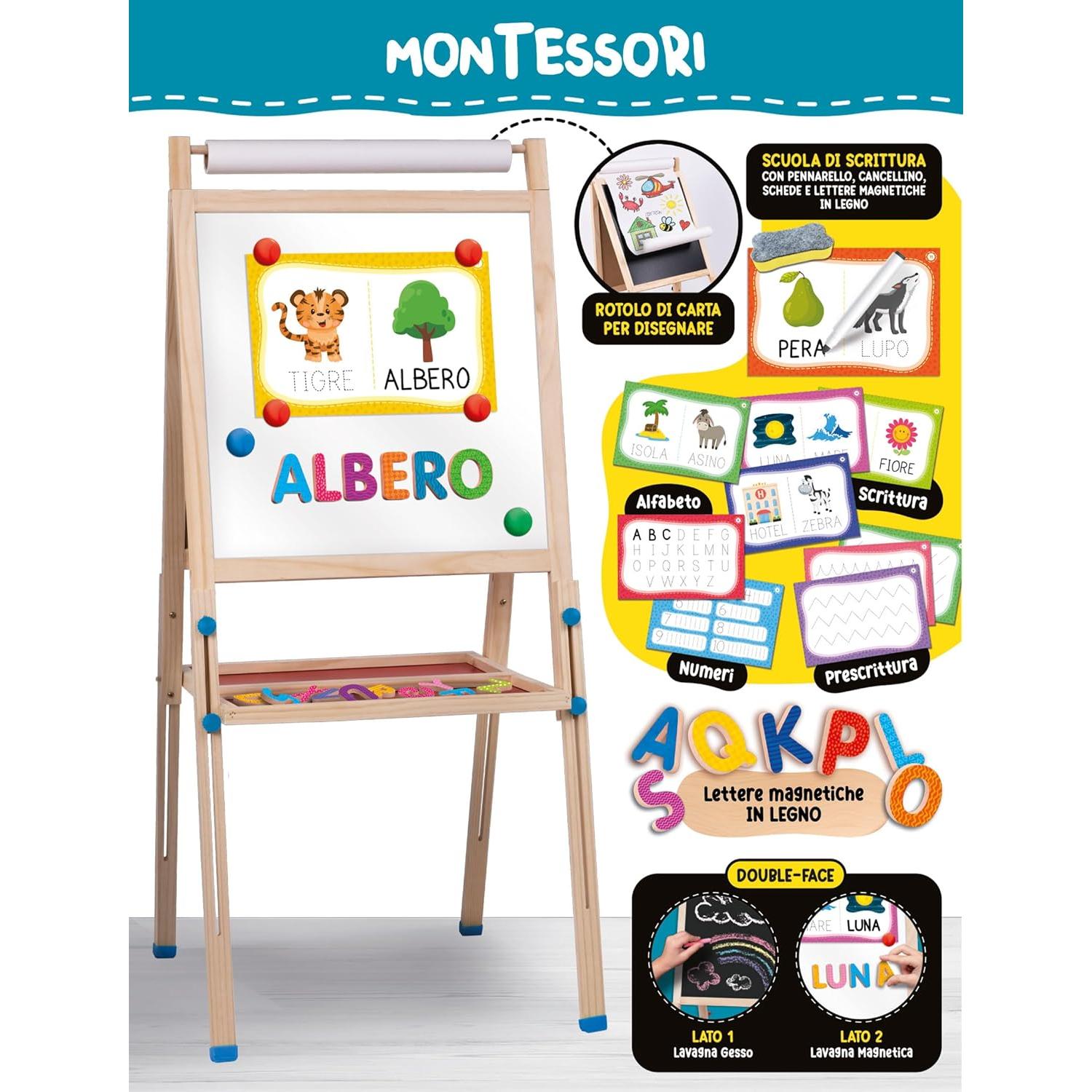 Lisciani - Montessori Lavagnona in Legno Cresce Con Te