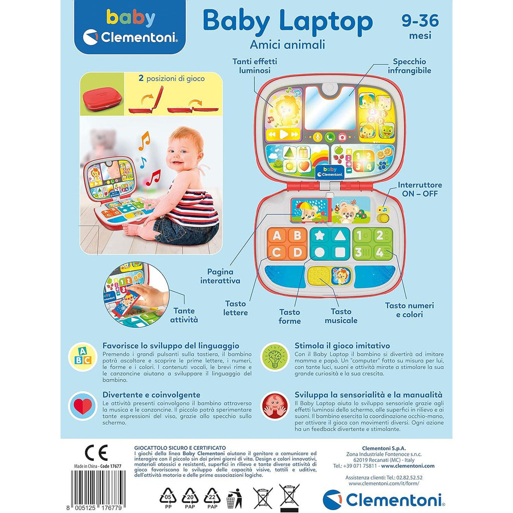 Clementoni -  Baby Laptop Amici Animali 17677