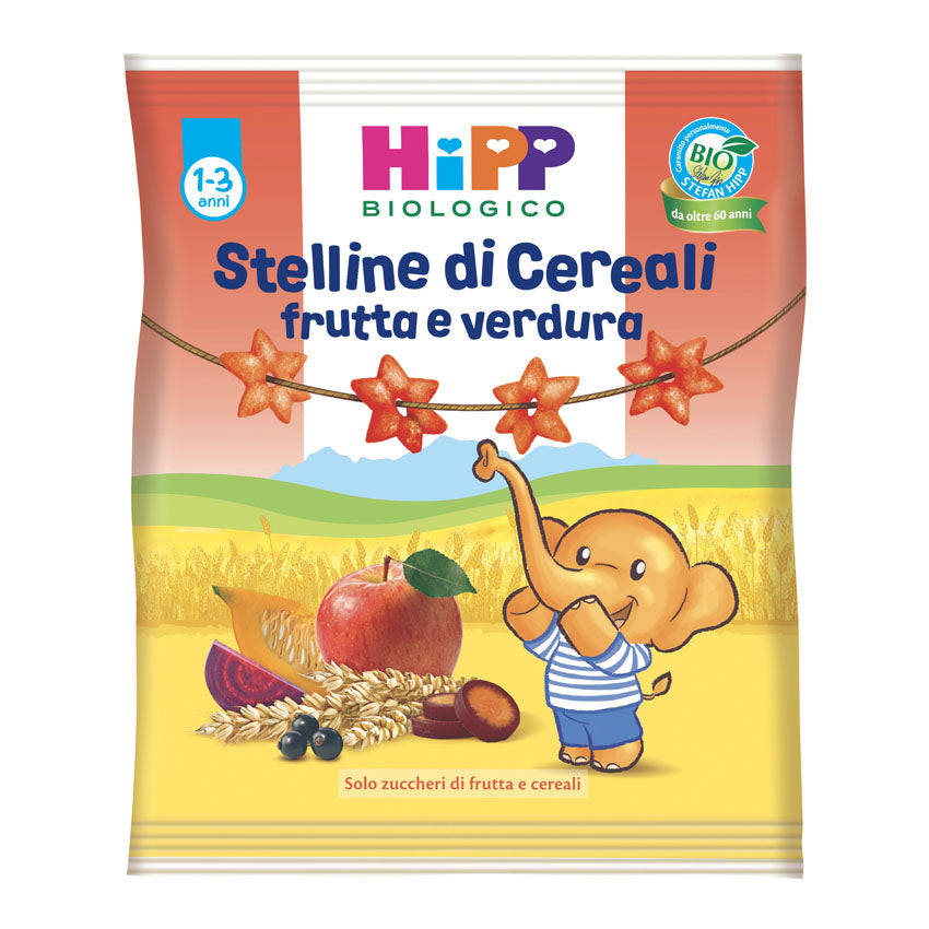 Hipp - Snack Stelline Cereali Alla Frutta E Alla Verdura: Confezione 30 gr