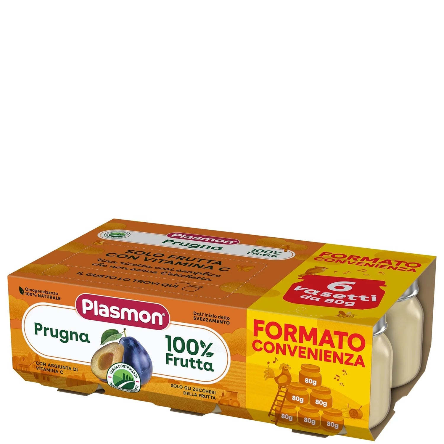 Plasmon - Omogeneizzato Frutta Prugna: Confezione 6x80 gr