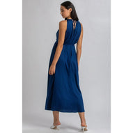 CLARISSA - Maxi Abito Premaman Blu con Cintura Rimovibile