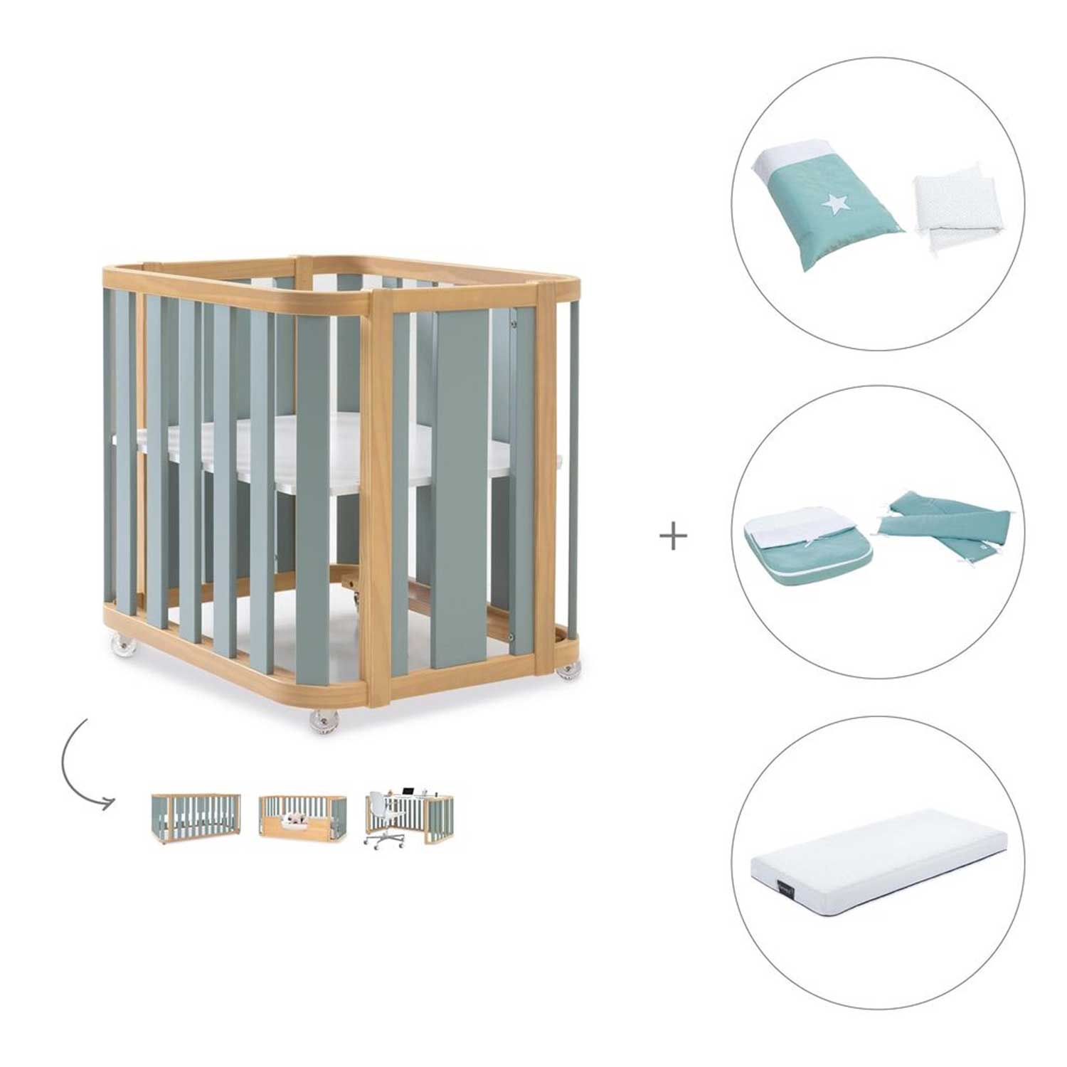 Alondra - Crea Plus 3 Pack 4in1 + Materasso + Tessile