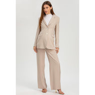 WARREN - Pantaloni Premaman a Gamba Larga Ice Beige