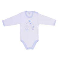 Ellepi - 2 Bodysuits with opening on the shoulder and long sleeves, 100% light blue cotton