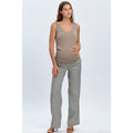 MARETTIMO - Top Premaman Beige con Scollo Rotondo