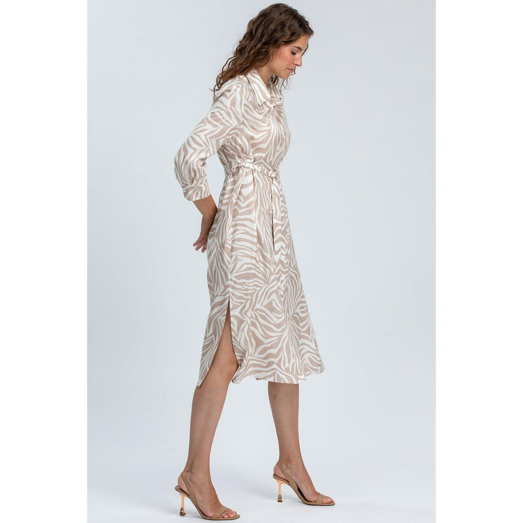 MARGHERITA QC67 - Abito a Camicia Stampato