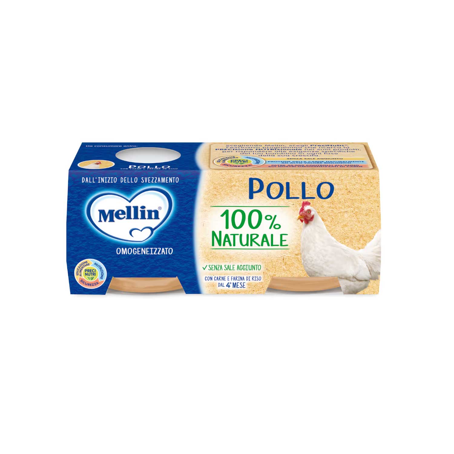 Mellin - Omogeneizzato Pollo: Confezione 2x80 gr