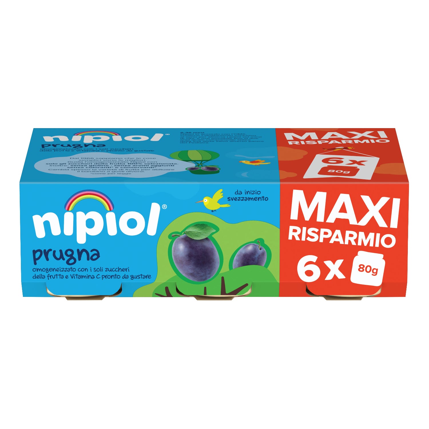 Nipiol - Omogeneizzato Frutta Prugna: Confezione 6x80g