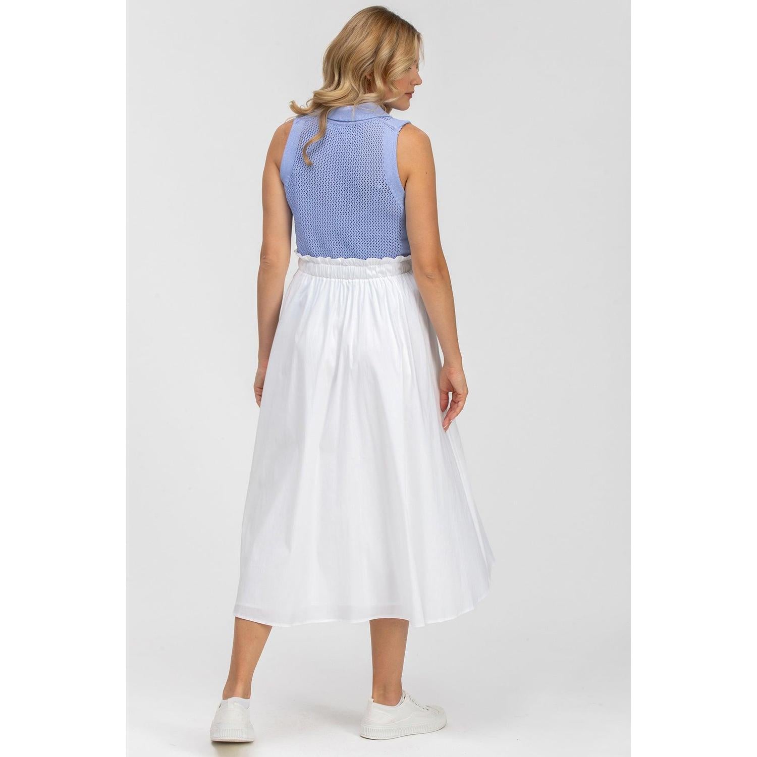OLIVIA - Gonna Premaman Midi Bianca in Cotone