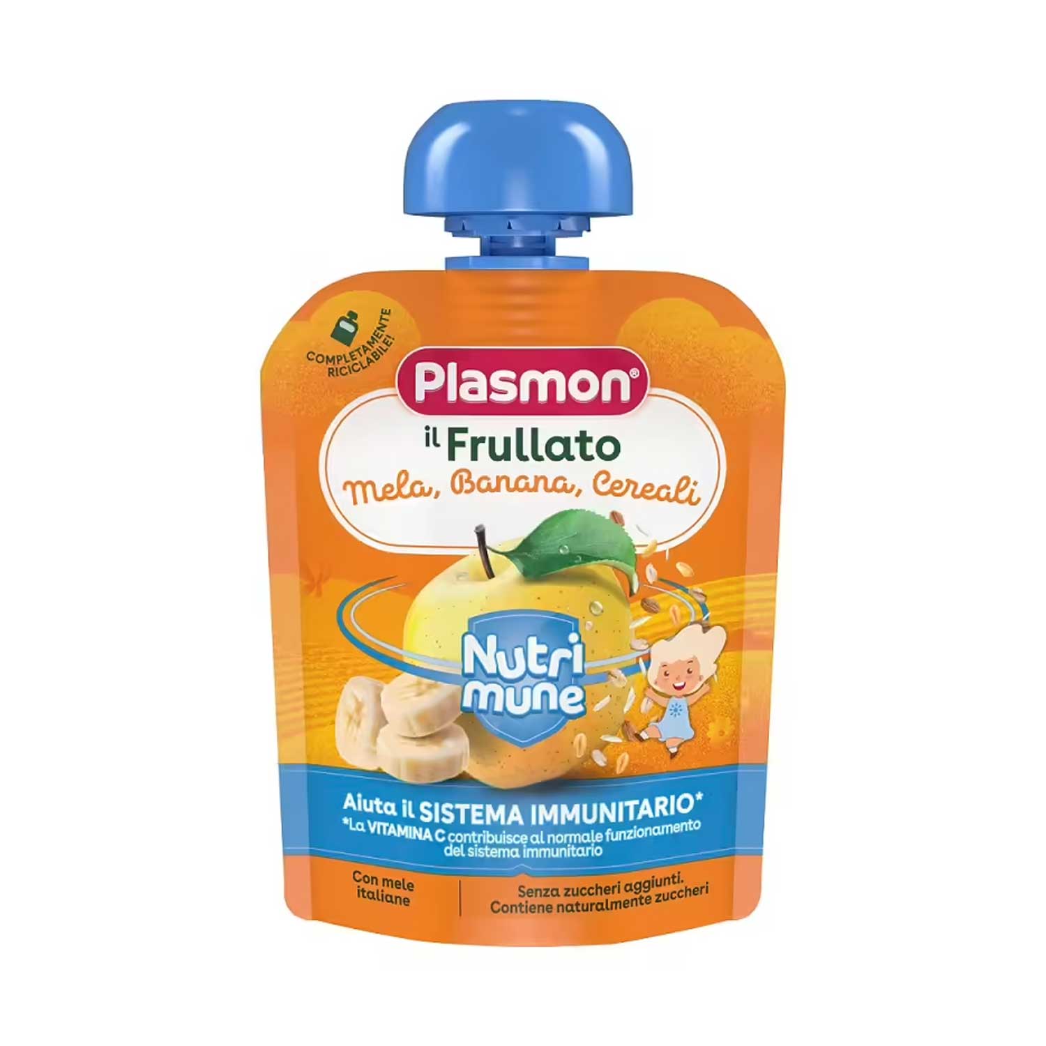 Plasmon - Frullati Nutrimune Cereali Mela Banana: Confezione 85 gr