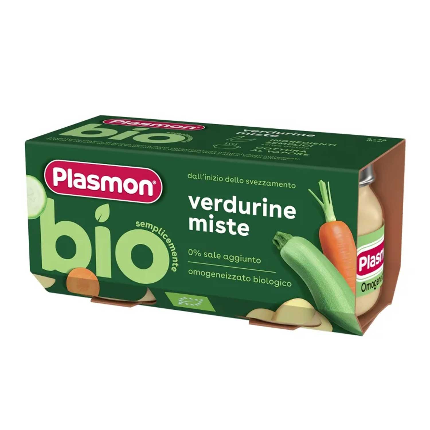 Plasmon - Omogeneizzato Verdurine Miste (Carote Patate Zucchine): Confezione 2x80 gr