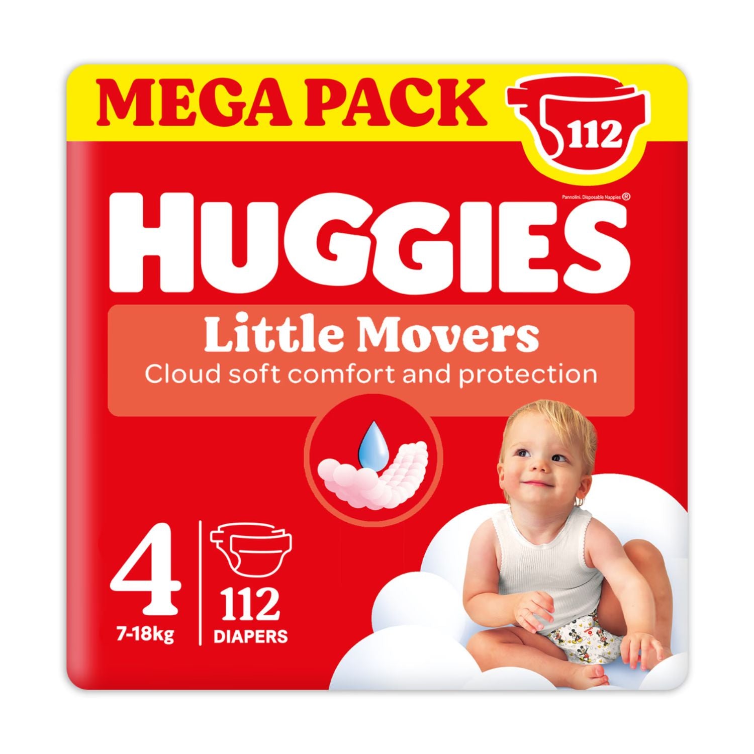 Huggies - Little Movers Megapack Taglia 4 112pz