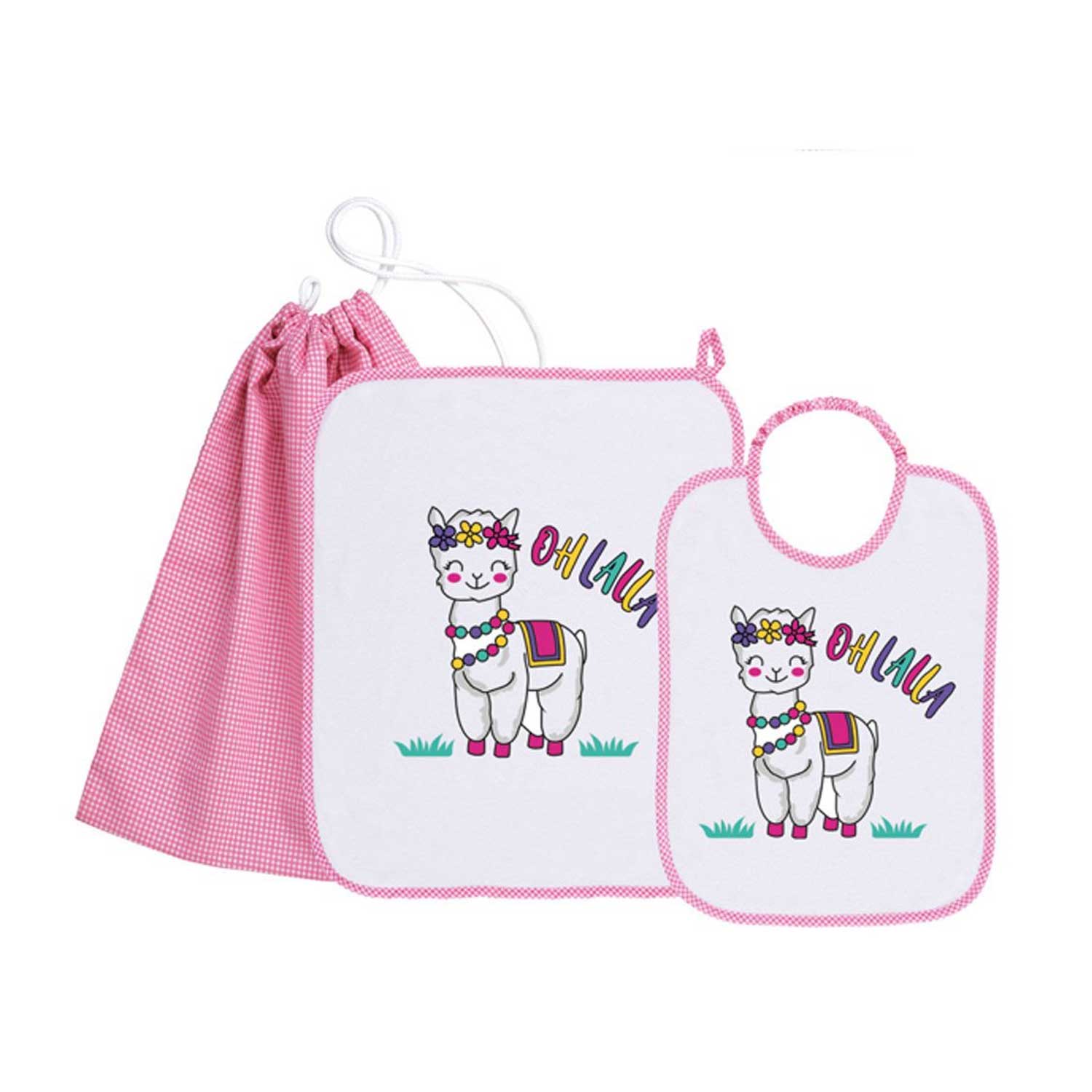 Siggi - Set Asilo Bimba 3pz Asciugamano Sacchetta Bavaglino