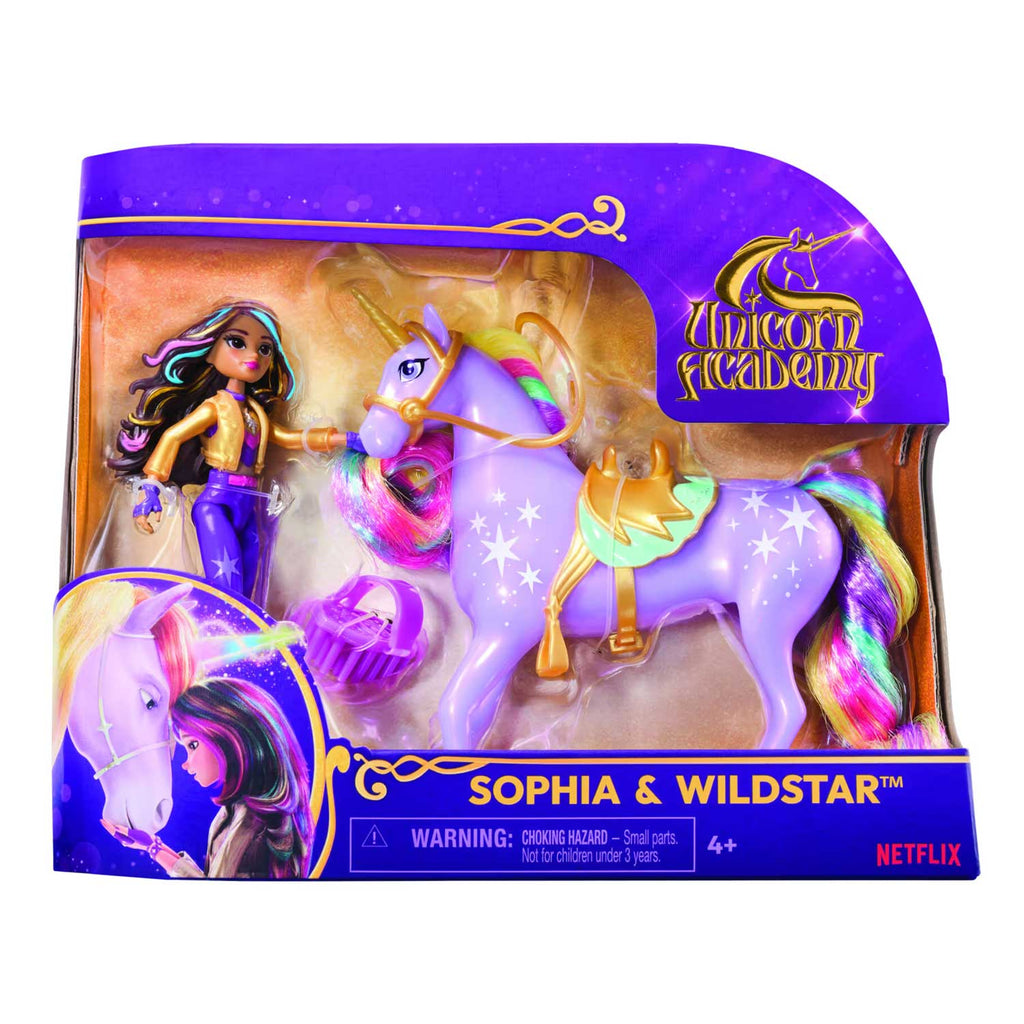 Spin Master - Unicorn Academy Premium Fashion Doll Sophia Wildstar - con luci, Suoni e Musica