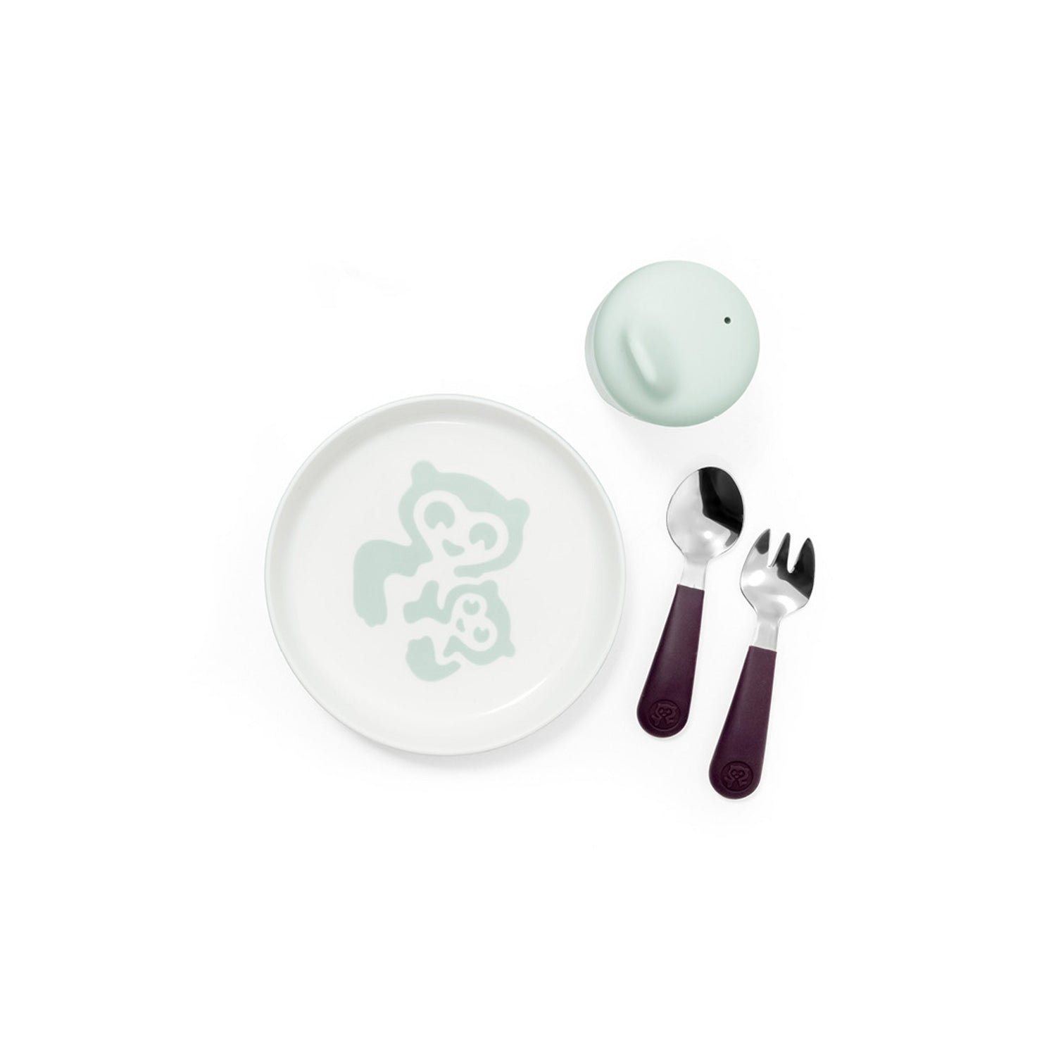 STOKKE - Set Pappa Munch Essential Piattino + Posatine + Tazza Con Beccuccio
