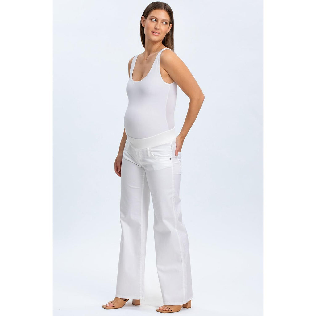 WIDE LEG - Jeans Premaman Bianchi a Gamba Larga