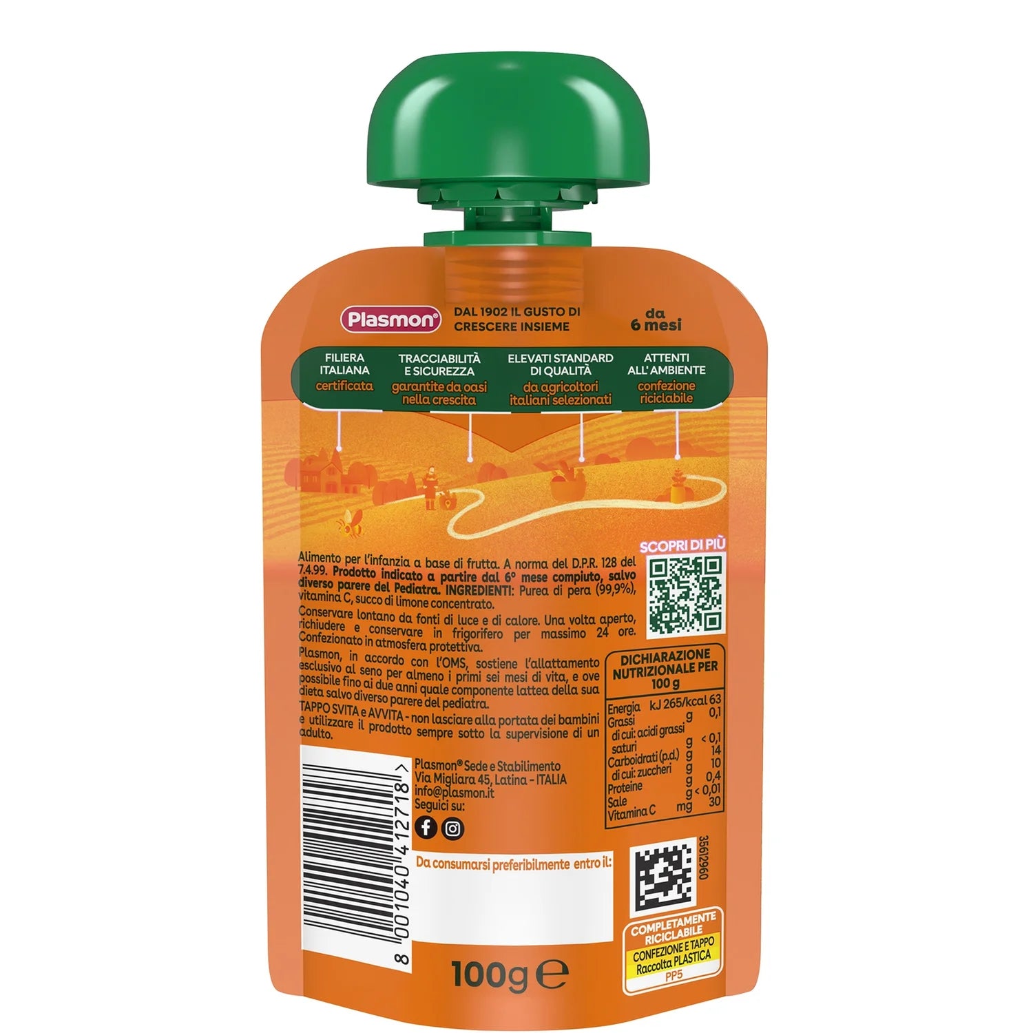 Plasmon - Spremi Gusta Pera: Confezione 100 gr