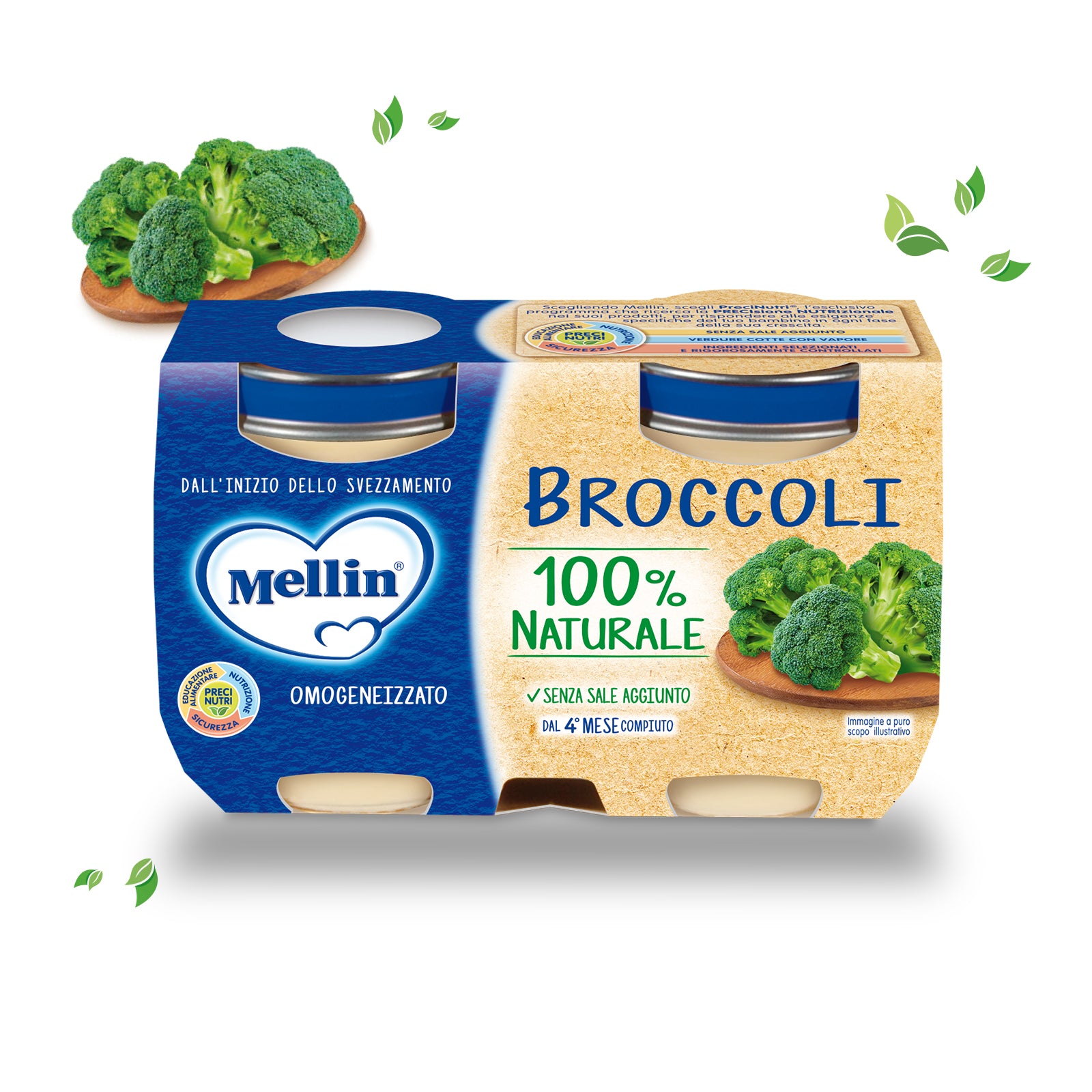 Mellin - Omogeneizzati Legumi Broccoli: Confezione 2x125 gr