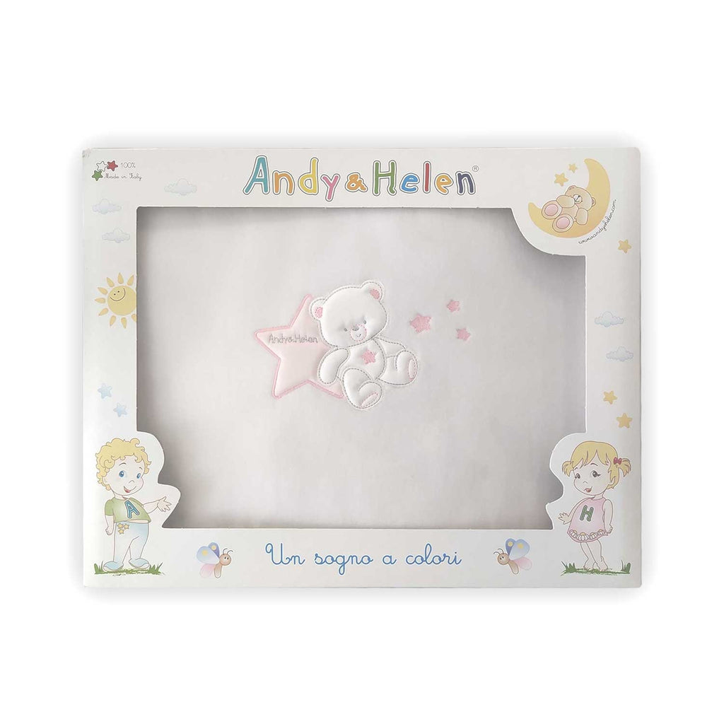 Andy &amp; Helen Embroidered Fleece Crib Blanket