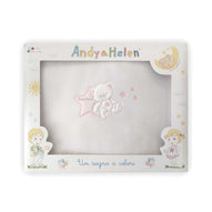Andy &amp; Helen Embroidered Fleece Crib Blanket