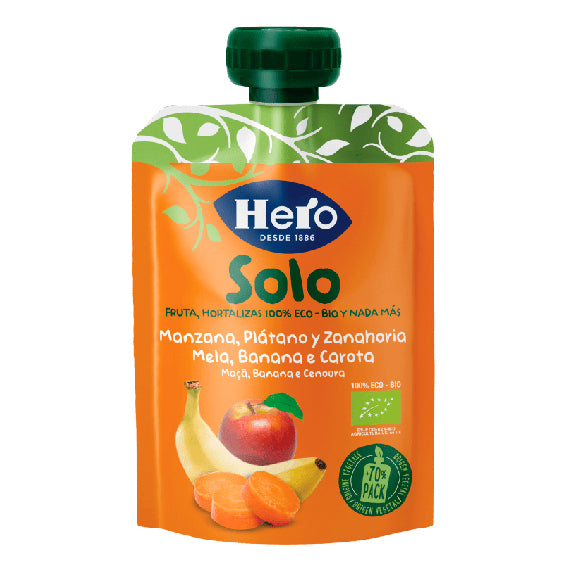 Hero - Pouch Organic Apple, Banana and Carrot 1x100 Gr