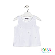 Losan - Canotta con Decorazione all'Uncinetto Bambina Junior
