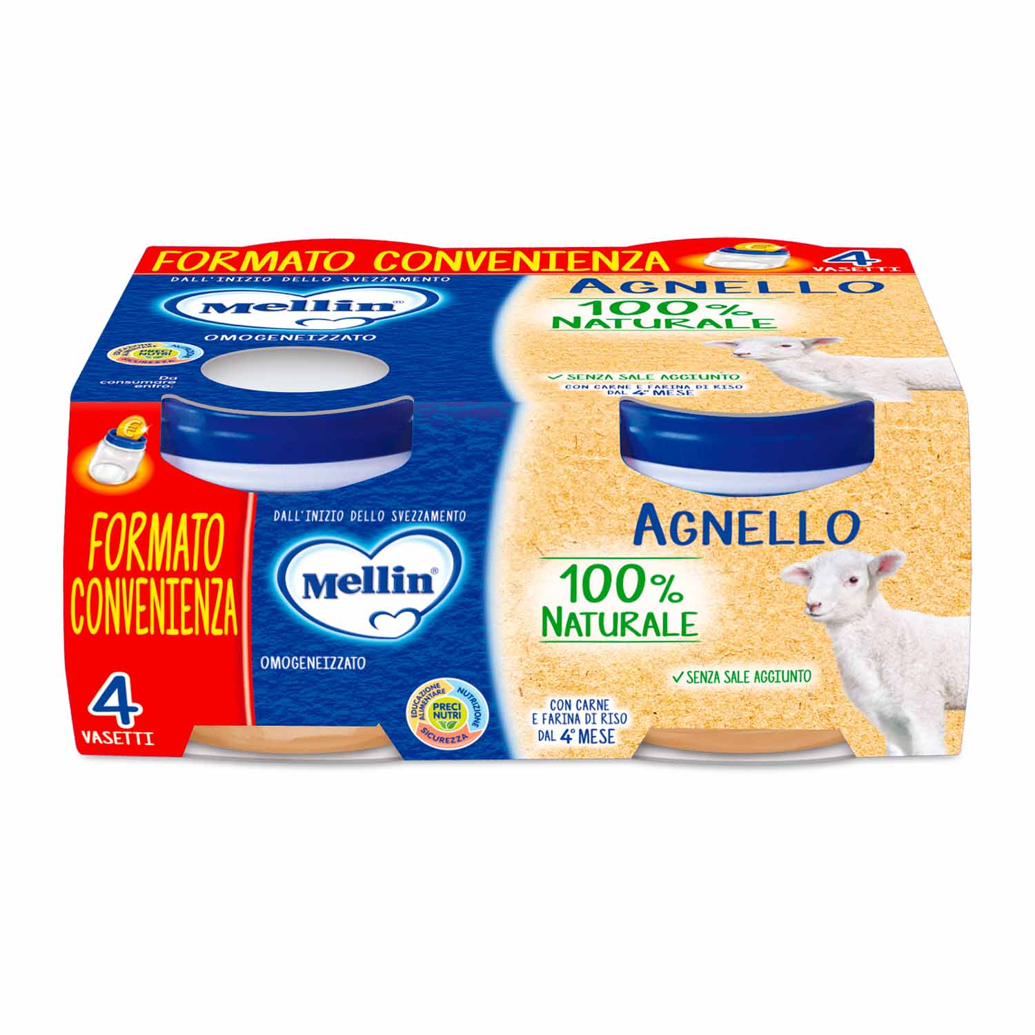 Mellin - Omogeneizzato Agnello 4 x 80 gr