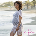 Cache Coeur - Maternity Swimsuit Cover Up In Santiago Lace Color White